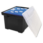 Plastic File Tote Storage Box, Letter/Legal, Snap-On Lid, Black