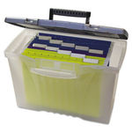 Portable File Storage Box w/Organizer Lid, Letter/Legal, Clear