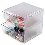 Two Drawer Cube Organizer, Clear Plastic, 6 x 7-1/8 x 6