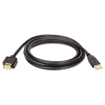 U024-010 10-ft. USB A/A Gold Extension Cable for USB 2.0 Cable USB-A M/F