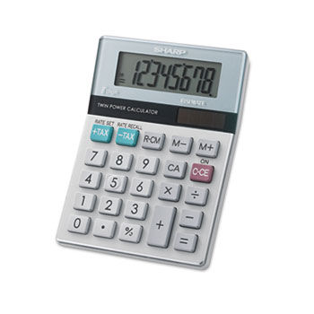 EL-310TB Twin Powered Semi-Desktop Calculator, 8-Digit LCD