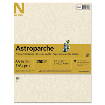 Astroparche Specialty Card Stock, 65 lbs., 8-1/2 x 11, Natural, 250 Sheets/Pack