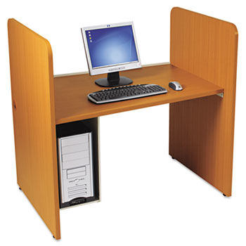 H Carrel, Laminate, 43w x 27-3/4d x 42h, Natural Cherry