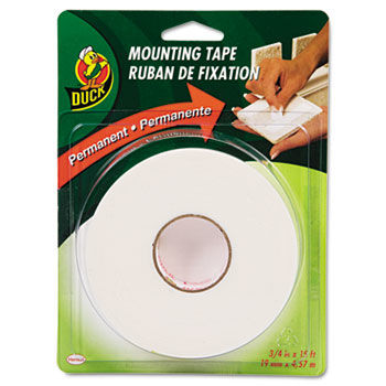 Permanent Foam Mounting Tape, 3/4"" x 15ft, White