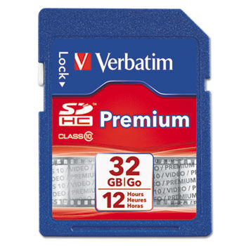 Premium SDHC Memory Card, Class 10, 32GB