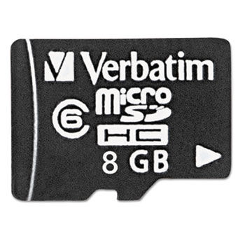 microSDHC Card w/Adapter, Class 4, 8GB