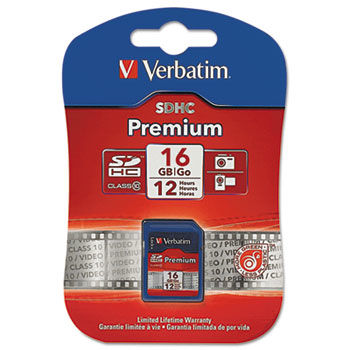 Premium SDHC Memory Card, Class 10, 16GB