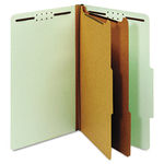 Pressboard Classification Folders, Six Fasteners, 2/5 Cut, Legal, Green, 10/Box