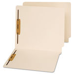 End Tab Folders, Two Fasteners, Letter, Manila, 50/Box