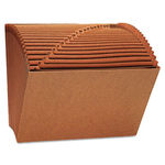 Leather-Like Expanding File, Open Top, 12 x 10, A-Z, Letter, Redrope