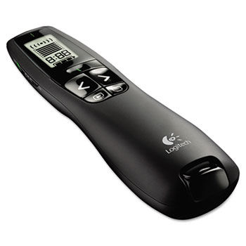 Professional Wireless Presenter w/Green Laser Pointer, 100ft Projection, Black