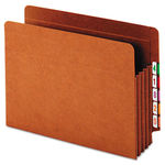 Heavy-Duty Expanding File Pocket, End Tab, 3 1/2 Inch, Letter, Brown, 10/Box
