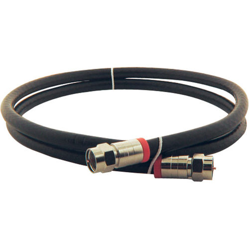 3' Black RG6 Quad Shield Coaxial Cable Assembly