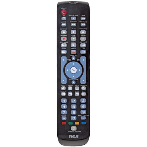 6-Device Universal Learning Remote Control with Blue Backlit Keypad