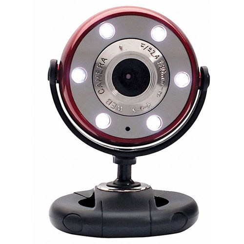 Red/Black 5MP 720p HD WebCam with Night Vision LEDs