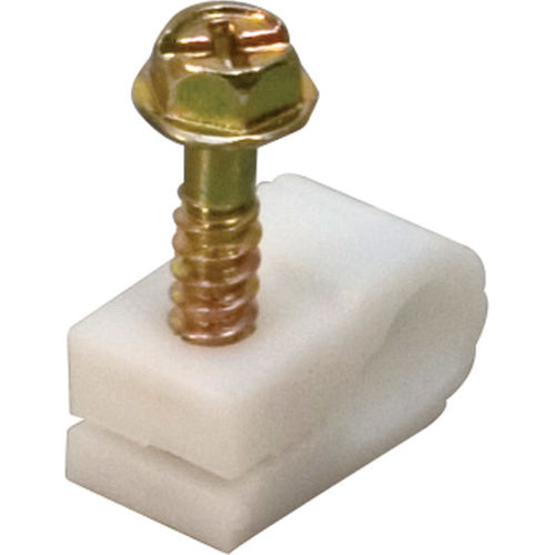 White Coaxial Cable Mounting Clips - 20 Pk
