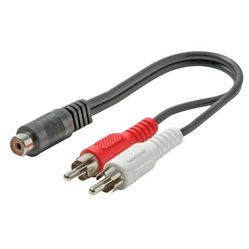 6"" Ivory RCA Stereo Y Adapter Cable