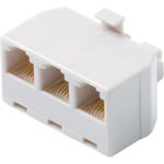 White 6-Conductor Triplex In-Wall Adapter