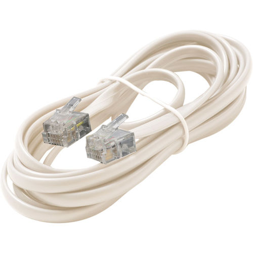 7' White 6-Conductor Telephone Line Cord