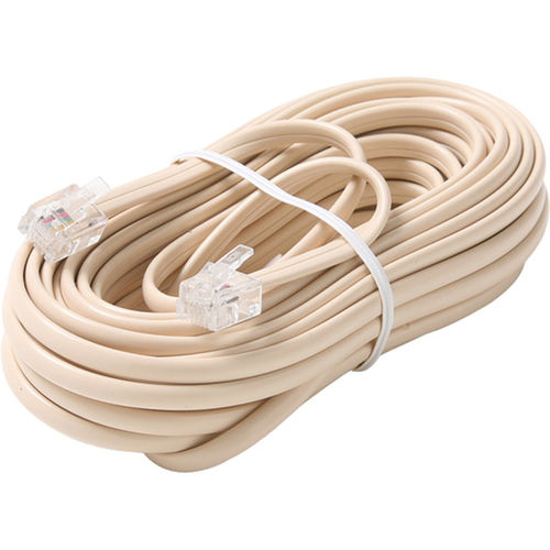 50' Ivory 6-Conductor Telephone Line Cord