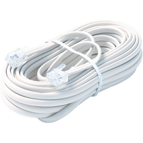 100' White 6-Conductor Telephone Line Cord