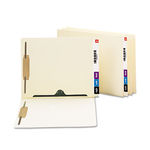 Reinforced End Tab Pocket Folder, Two Fasteners, Letter, Manila, 50/Box