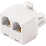 White 6-Conductor Duplex In-Wall Adapter