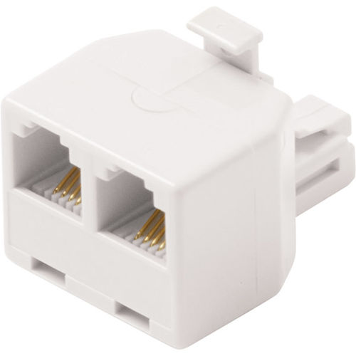 White 6-Conductor Duplex In-Wall Adapter
