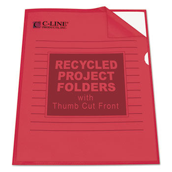 Recycled Project Folder, Jacket, Letter, Poly, Red, 25/Box