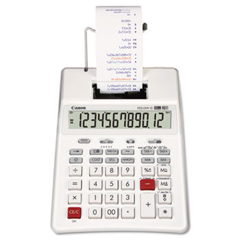 P23-DHVG 12-Digit Two-Color Printing Calculator, White