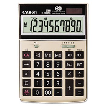 HS-1000TG One-Color 10-Digit Desktop Calculator, Tan
