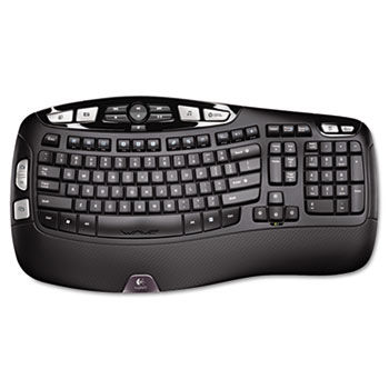 K350 Wireless Keyboard, USB Unifying Receiver, Black