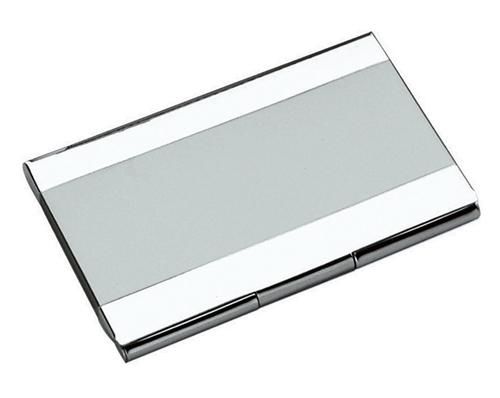 Stripe Stainless Steel Business Card Case