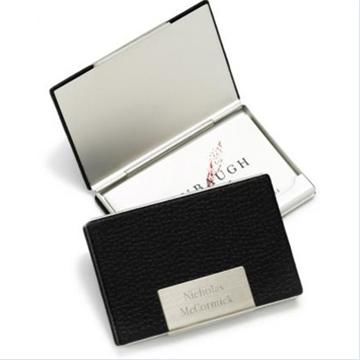 Credit Leather Stainless Steel Business Card Case