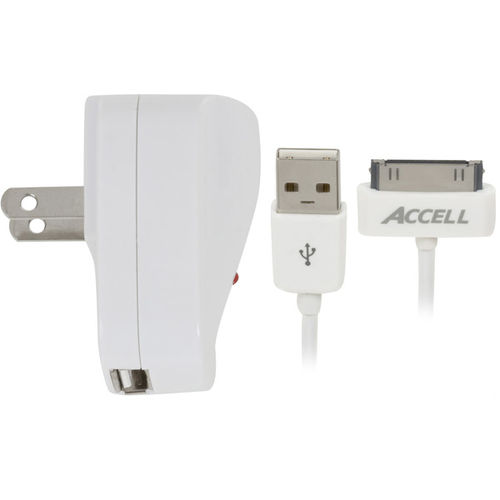 4' AC Power Adapter and USB Sync/Charge cable For iPod/iPhone