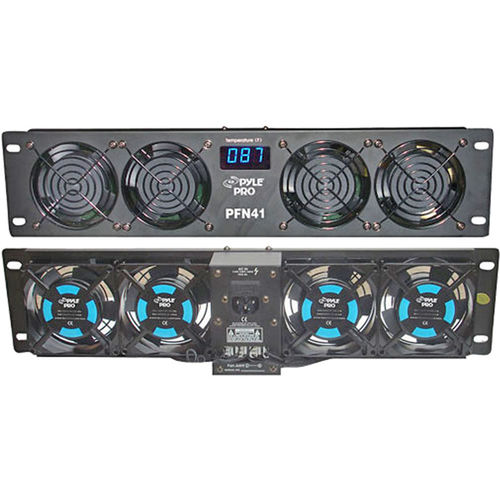 19"" Rack Mount Cooling Fan System with Temperature Display