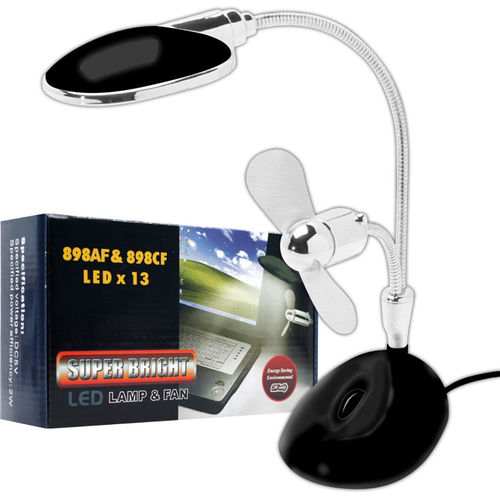 TG? 2 in 1 Laptop LED Lamp & Fan USB Powered Black