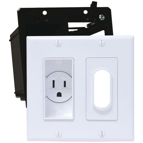 MIDLITE 2A4641-W Dcor Recessed Receptacle Kit