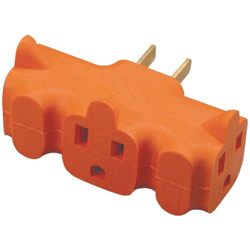 AXIS YLCT-10 3-Outlet Heavy-Duty Grounding Adapter (Orange)