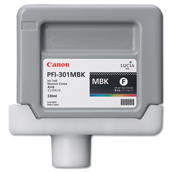 1485B001AA (PFI-301MBK) Ink Tank, 330 mL, Matte Black