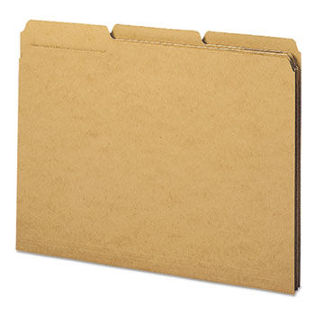 Kraft File Folders, 1/3 Cut Right, Reinforced Top Tab, Letter, Kraft, 50/Box