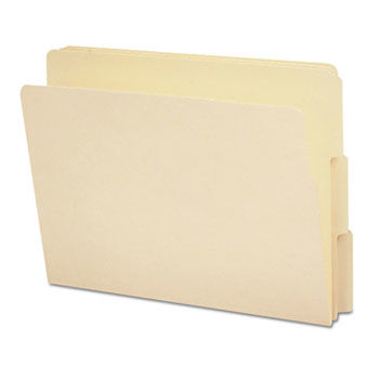 End Tab File Folder, 1/3 Tab, Assorted, Letter, Manila, 100/Box