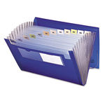 Expanding File, 12 Pockets, Letter, Blue/Clear