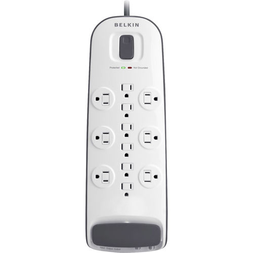 12-outlet Surge Protector with Cable/Satellite and Telephone Protection - 8' Power Cord
