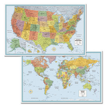 M-Series Full-Color U.S. and World Maps, Paper, 32 x 50