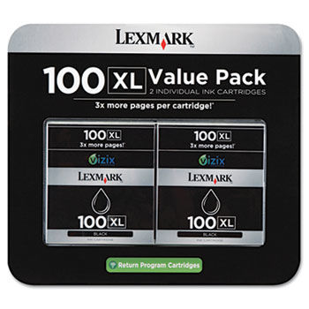 14N1187 (100XL) High-Yield Ink, 2/Pack, 510 Page-Yield, Black