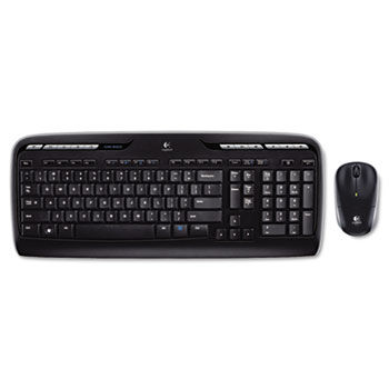 MK320 Wireless Desktop Set, Keyboard/Mouse, USB, Black