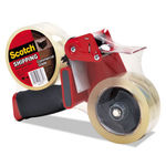 Packaging Tape Dispenser with 2 Rolls of Tape, 1.88"" x 54.6yds, 2/Pack