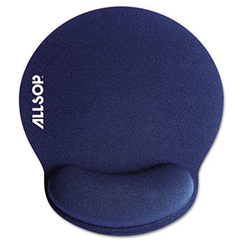 Memory Foam Mouse Pad with Wrist Rest, Blue, 7 1/4"" x 8 1/4""