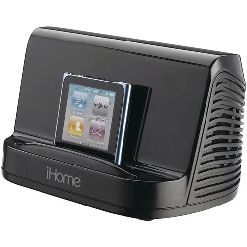 IHOME iHM16B iPad(R)/iPhone(R)/iPod(R)/MP3 Player Portable Stereo Speaker System (Black)